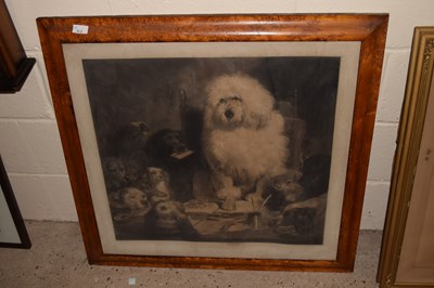 Lot 312 - Monochrome print of dogs titled The High...