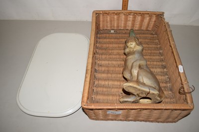 Lot 522 - Basket with pot stand and model rabbit