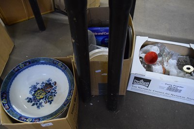 Lot 639 - THREE BOXES OF CERAMICS, CANDLES, KITCHEN...