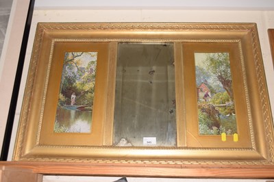 Lot 545 - Gilt framed rectangular wall mirror flanked...