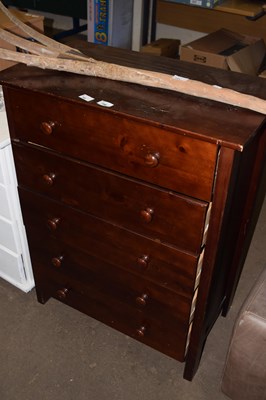 Lot 740 - Modern dark wood finish chest of drawers
