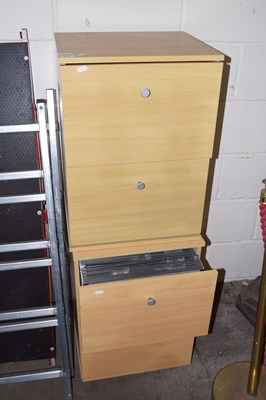 Lot 836 - Pair of light wood office cabinets
