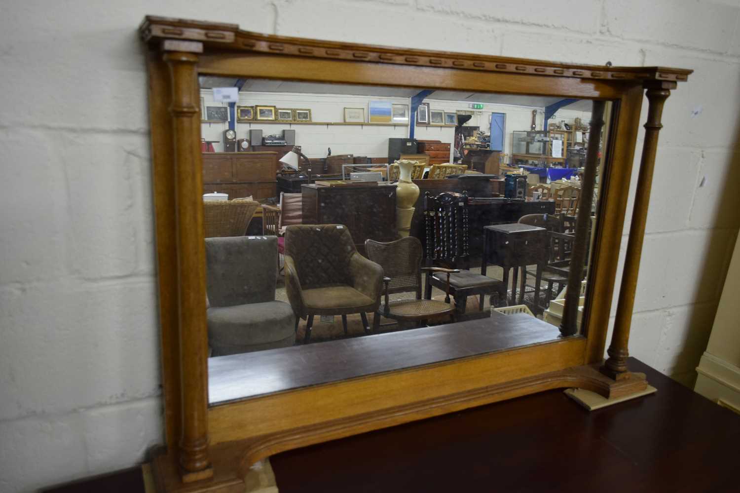 Lot 306 - LATE 19TH/EARLY 20TH CENTURY OVERMANTEL MIRROR...