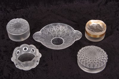 Lot 6 - Group of Lalique Trinket Boxes and Covers,...