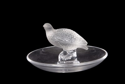 Lot 22 - A Lalique pin dish with a model of a grouse.