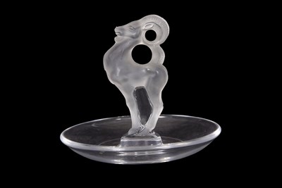 Lot 11 - A Lalique pin dish with a model of an antelope