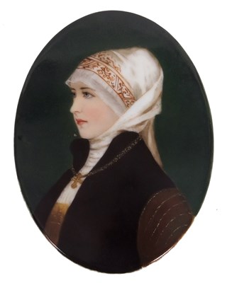 Lot 24 - A KPM style 19th Century oval porcelain plaque...