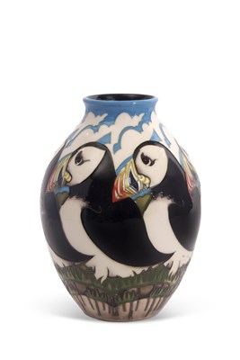 Lot 38 - Moorcroft vase decorated in the Lindisfarne...