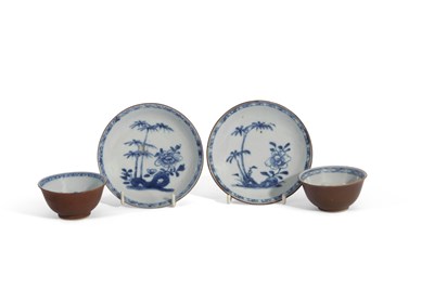 Lot 134 - Pair of Nanking Cargo Teabowls and Saucers,...