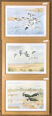 Lot 92 - John Shepperd (British), Avocets, Lapwings and...