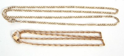 Lot 186 - Two necklaces: including a figaro chain with...