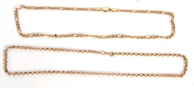 Lot 158 - Two necklaces: including a belcher link...