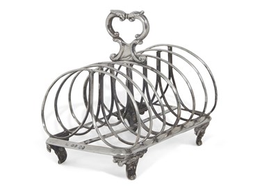 Lot 212 - A Victorian silver toast rack having seven...