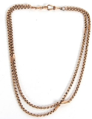 Lot 188 - A two strand necklace/watch chain, with...