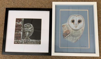 Lot 128 - Anne Bunyan (British), Little Owl and Barn Owl,...