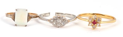 Lot 167 - Three rings: to include a single cut diamond...