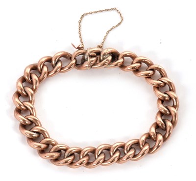 Lot 177 - A curblink bracelet, 10mm wide, with...