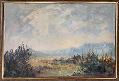 Lot 1 - British School, 20th century, Landscape oil on...