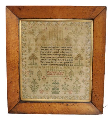Lot 189 - A 19th century needlework sampler, with...