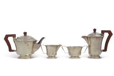 Lot 236 - An Art Deco four piece silver tea service of...