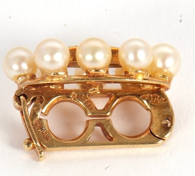 Lot 86 - A seed pearl and diamond brooch, the crescent...