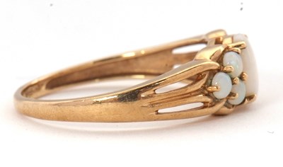 Lot 62 - A 9ct opal ring, with a central oval opal...