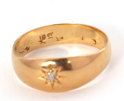 Lot 57 - A single stone diamond ring, with a gypsy set...