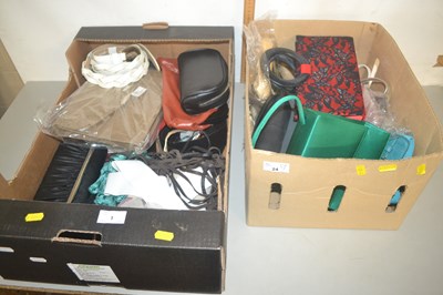 Lot 1 - Two boxes of various handbags, belts etc