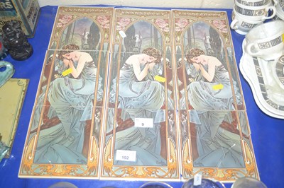 Lot 9 - Three reproduction Art Nouveau tile panels