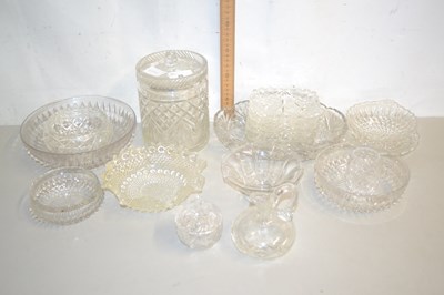 Lot 20 - Quantity of cut glass ware including biscuit...