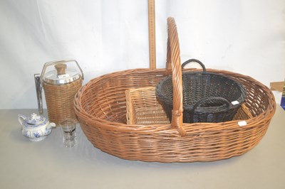 Lot 28 - An ice bucket together with a large basket...