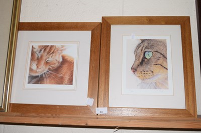 Lot 33 - Two limited edition prints of cats, one signed...