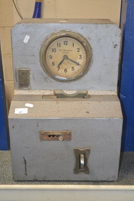 Lot 37 - A vintage clocking in machine, the dial marked...