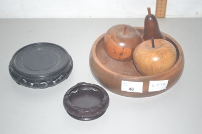 Lot 46 - Two Chinese wooden stands and wooden replicas...