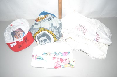 Lot 48 - Quantity of commemorative wares, table cloths etc