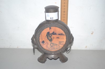 Lot 62 - A metal Chinese tea cannister and cover