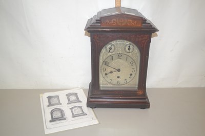 Lot 69 - An Edwardian mantel clock with silvered dial...