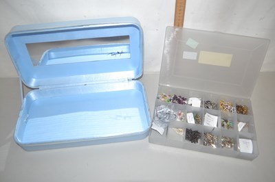 Lot 101 - Box containing a quantity of beads and earrings