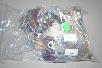 Lot 102 - Box containing a quantity of beads, necklaces