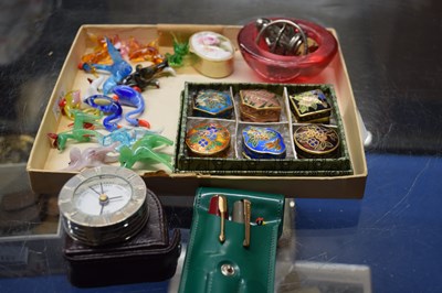 Lot 128 - Box containing a quantity of enamel boxes and...