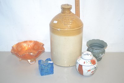 Lot 148 - Chinese jar and cover, Carnival Glass bowl,...
