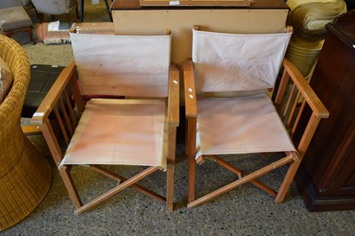 Lot 357 - PAIR OF FOLDING DIRECTORS STYLE CHAIRS