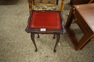 Lot 368 - SMALL LEATHER TOPPED OCCASIONAL TABLE