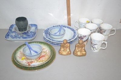 Lot 182 - Group of ceramics, rice bowls and spoons, iron...