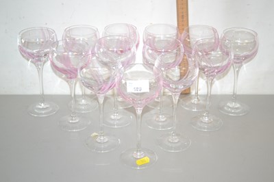 Lot 189 - Collection of drinking glasses with a pink design