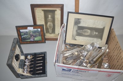 Lot 192 - Box containing quantity of flat ware and box...