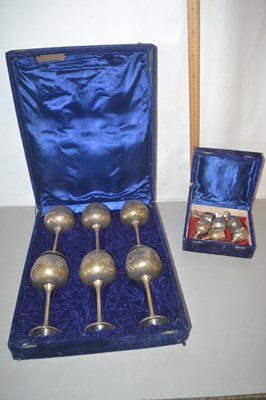 Lot 205 - Box of plated goblets and further large box...