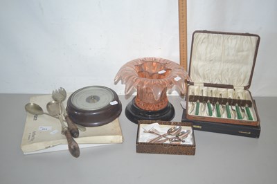 Lot 213 - Quantity of salad services plated with wooden...