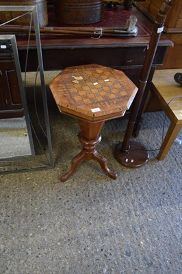 Lot 375 - VICTORIAN WALNUT AND INLAID TRUMPET WORK TABLE...