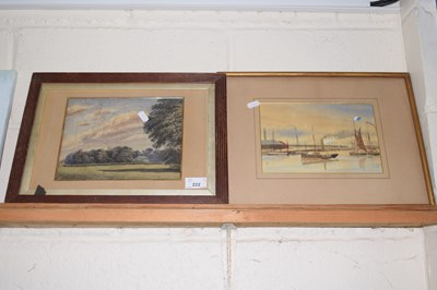 Lot 222 - A watercolour of a castle and landscape...